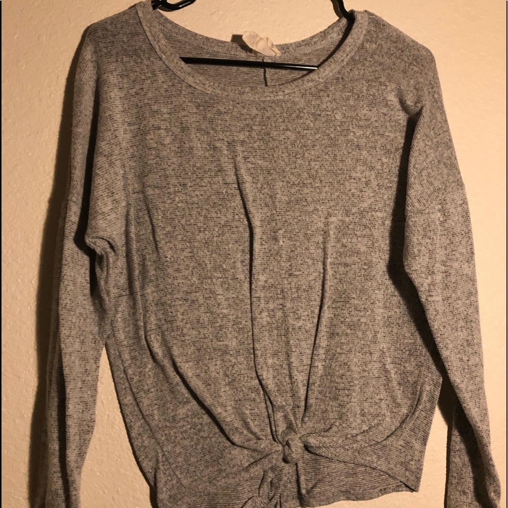 Tied long sleeve sweater